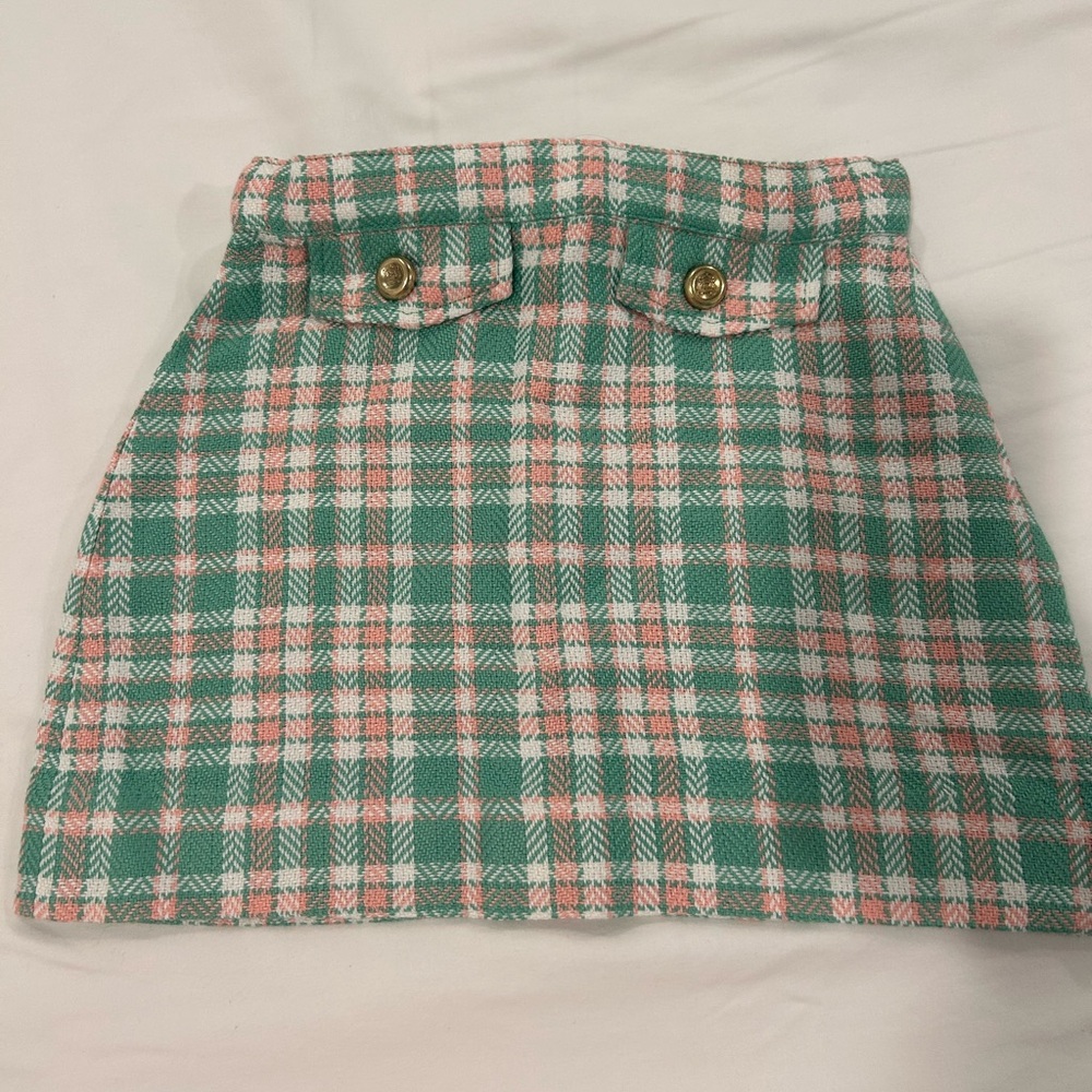 The Beaufort Bonnet Company Pink and Green Plaid Skirt